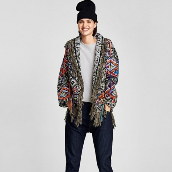 zara jacquard coat